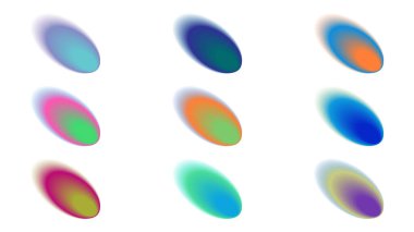 Canlı renk değişimli şekiller. Bulanık titreşimli set