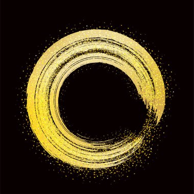 siyah üzerine altın yuvarlak çerçeve vuruşları