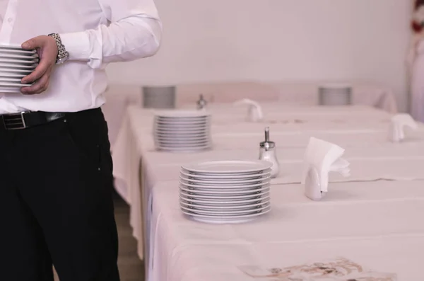 Conjunto de mesa para o casamento ou outro jantar evento servido. — Fotografia de Stock