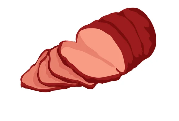 Roast beef. Vector flat illustration of roasted meat. — Stock Vector