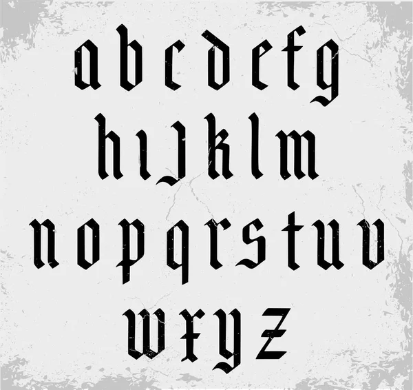 Gotisch alfabet op een vintage achtergrond. Vector modern gotisch alfabet. Vintage lettertype. Typografie voor etiketten, krantenkoppen, affiches, enz.. — Stockvector