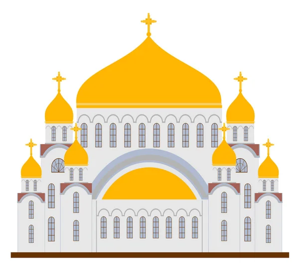 Orthodox churches icons. Religion buildings isolated on white background. Illustration of orthodox church for christian, architecture building religion — Stock Vector