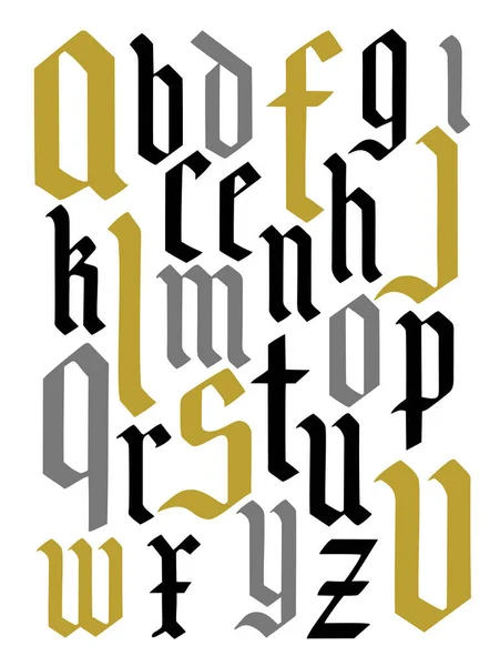 Samenstelling van gotische letters achtergrond. lettertype, illustratie — Stockvector