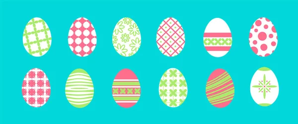 Egg icons with decoration patterns vector illustration. — Stock Vector