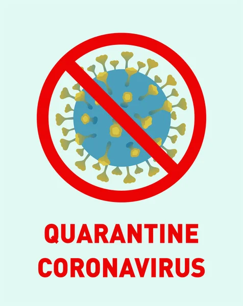 Καραντίνα του Κοροναβίρου. Σταμάτα τον κορωνοϊό. Επιδημία του κορωναϊού. Κίνδυνος από τον ιό του κερατοειδούς και ασθένεια κινδύνου για τη δημόσια υγεία και ξέσπασμα γρίπης. Πανδημική ιατρική έννοια με επικίνδυνα κύτταρα.Διάνυσμα — Διανυσματικό Αρχείο