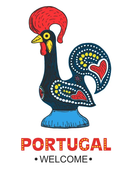 Galo português Barcelos. Símbolo de galo de portugal . —  Vetores de Stock
