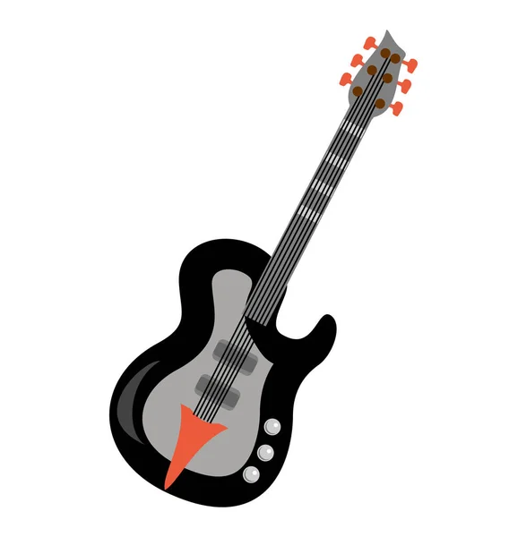 Electric guitar flat vector illustration. Rock music instrument. Flat illustration electric guitar. Acoustic guitar or ukulele. Isolated on white background. Vector illustration.