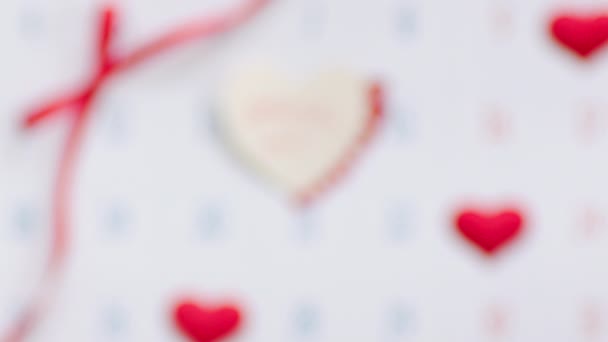 Valentine Cásate conmigo en la página del calendario — Vídeos de Stock