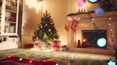 Noel gecesi oturma odası dekore
