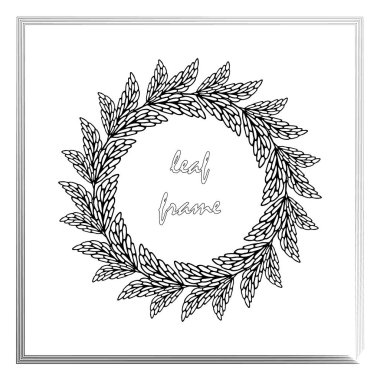 çerçeve, vektör çizim yaprak