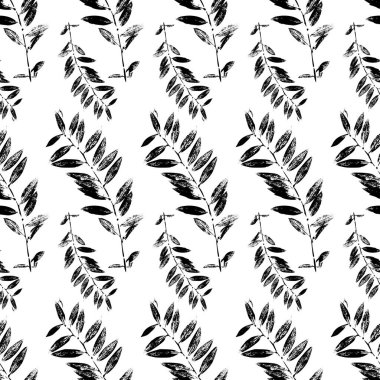 Siyah ve beyaz soyut siluet Dikişsiz desen bırakır