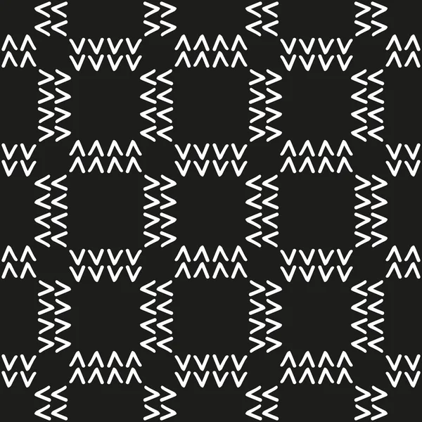 Black and White Seamless Ethnic Pattern — Stock Vector