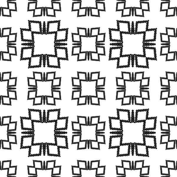 Black and White Seamless Ethnic Pattern — Stock Vector