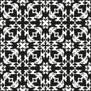 Siyah ve beyaz Dikişsiz etnik desen