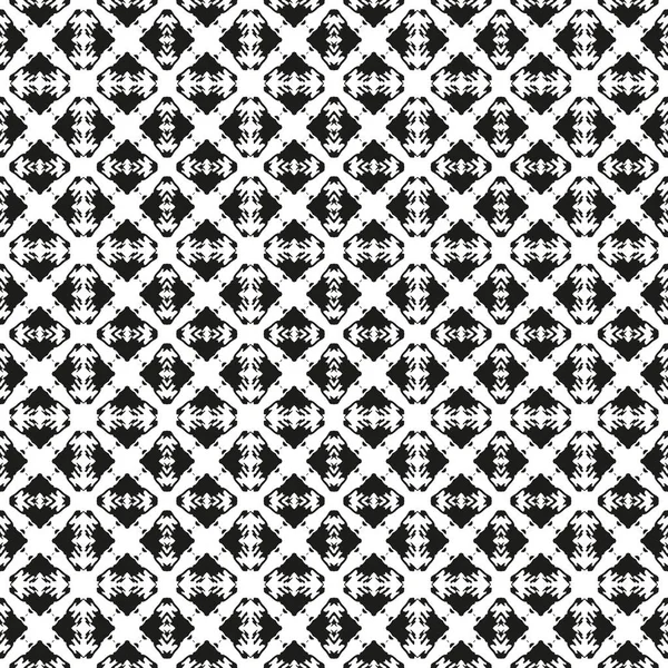 Black and White Seamless Ethnic Pattern — Stock Vector