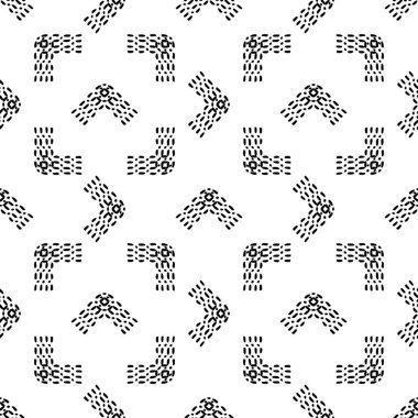 Siyah ve beyaz Dikişsiz etnik desen