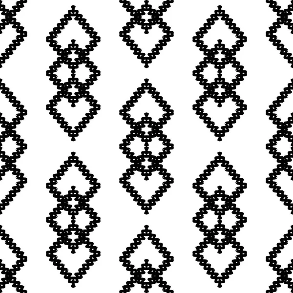 Black and White Seamless Ethnic Pattern — Stock Vector