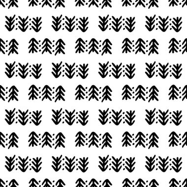 Siyah ve beyaz Dikişsiz etnik desen