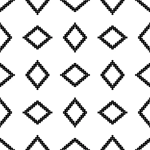 Black and White Seamless Ethnic Pattern — Stock Vector