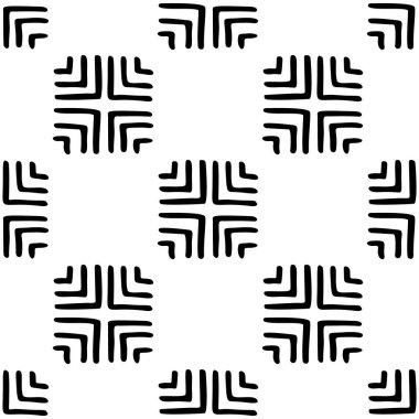 Siyah ve beyaz Dikişsiz etnik desen