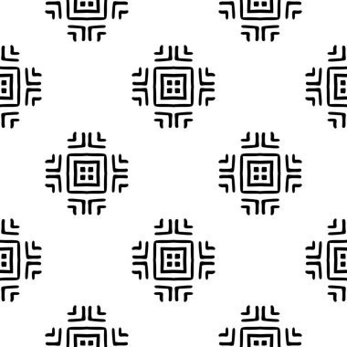 Siyah ve beyaz Dikişsiz etnik desen