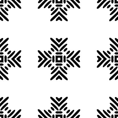 Siyah ve beyaz Dikişsiz etnik desen