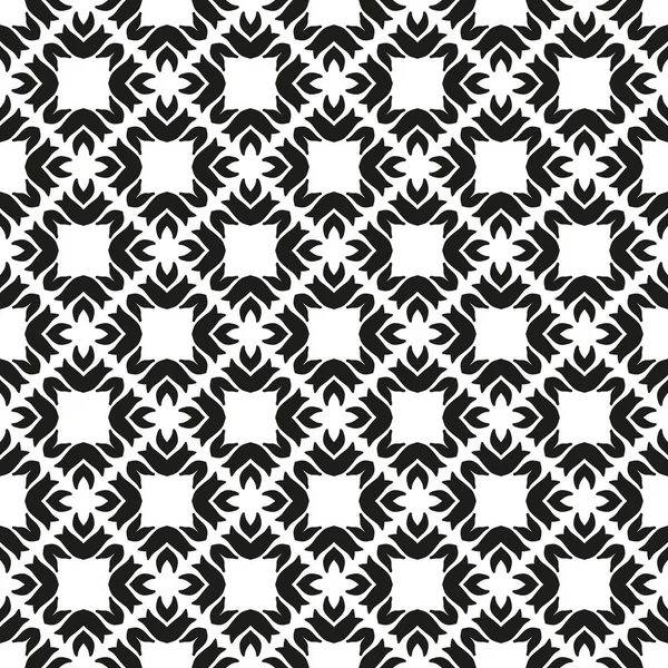 Черно-белый орнаментальный бесшовный цветочный узор — стоковый вектор