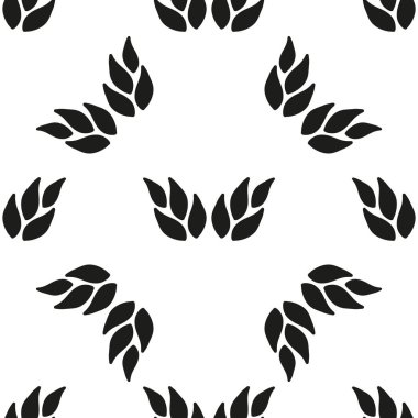 Süs sorunsuz çiçek etnik siyah beyaz desenli