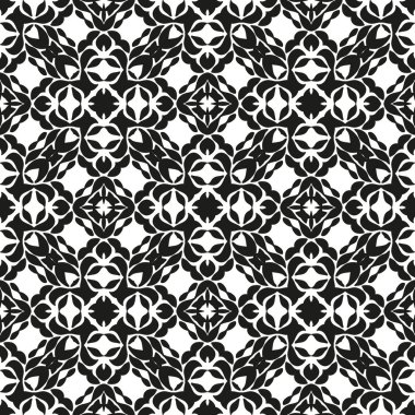 Süs sorunsuz çiçek etnik siyah beyaz desenli