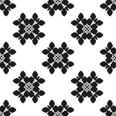 Süs sorunsuz çiçek etnik siyah beyaz desenli
