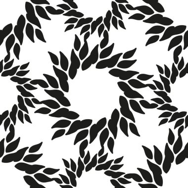 Süs sorunsuz çiçek etnik siyah beyaz desenli