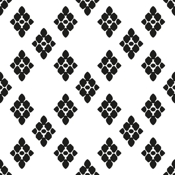 Patrón floral ornamental sin costuras étnicas en blanco y negro — Vector de stock