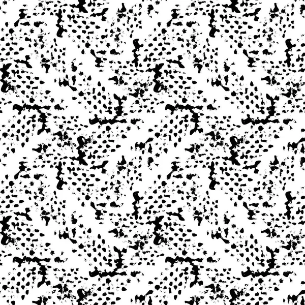 Black and White Seamless Grunge Dust Messy Pattern — Stock Vector