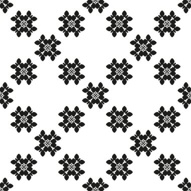 Süs sorunsuz çiçek etnik siyah beyaz desenli