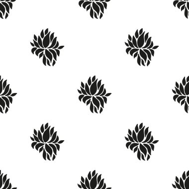 Süs sorunsuz çiçek etnik siyah beyaz desenli