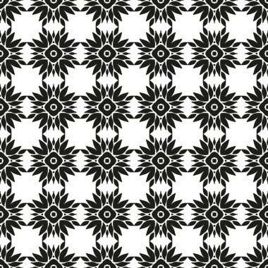 Süs sorunsuz çiçek etnik siyah beyaz desenli