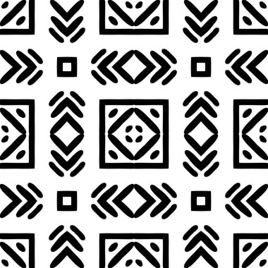 Siyah ve beyaz Dikişsiz etnik desen