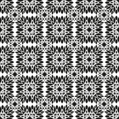 Süs sorunsuz çiçek etnik siyah beyaz desenli