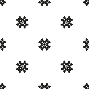 Süs sorunsuz çiçek etnik siyah beyaz desenli