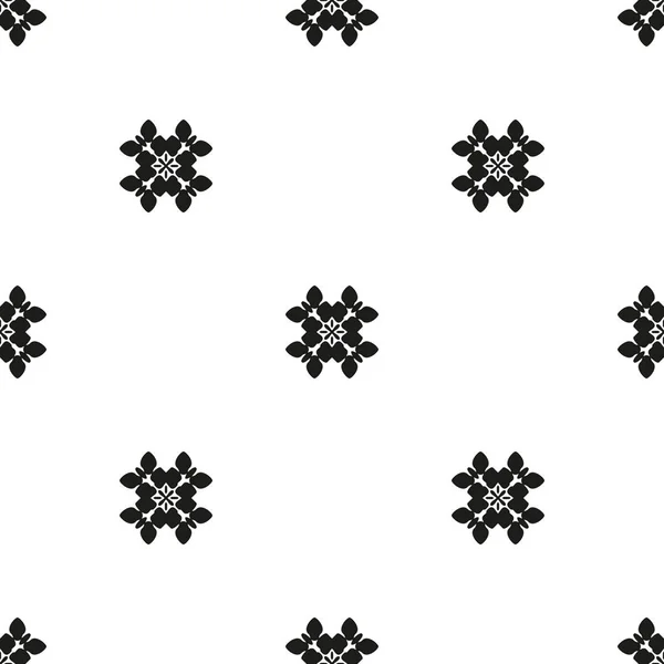 Patrón floral ornamental sin costuras étnicas en blanco y negro — Vector de stock