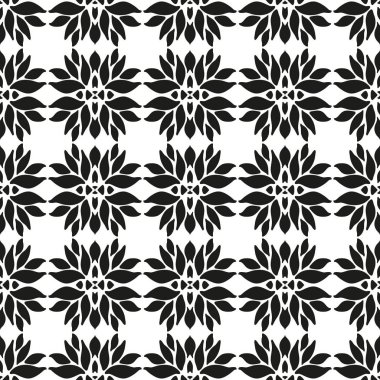 Süs sorunsuz çiçek etnik siyah beyaz desenli