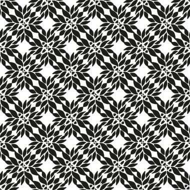 Süs sorunsuz çiçek etnik siyah beyaz desenli