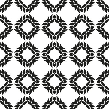 Süs sorunsuz çiçek etnik siyah beyaz desenli