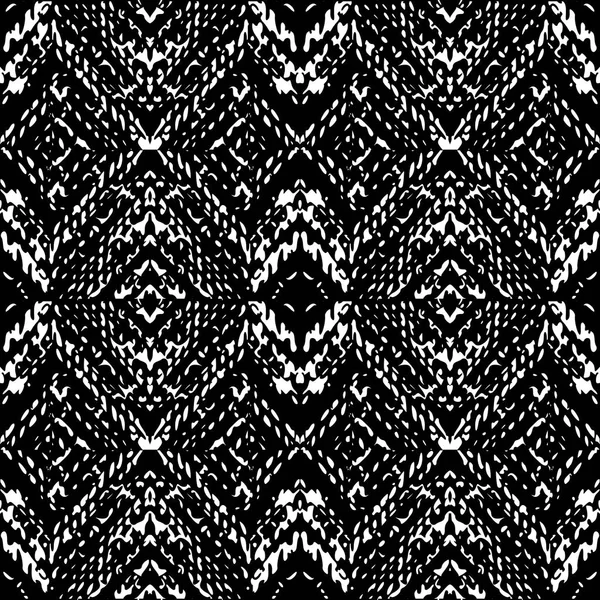 Padrão de Boho Étnico Preto e Branco Sem Costura. Ikat. Contexto f — Vetor de Stock