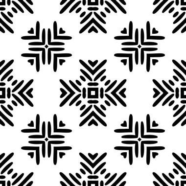 Siyah ve beyaz Dikişsiz etnik desen