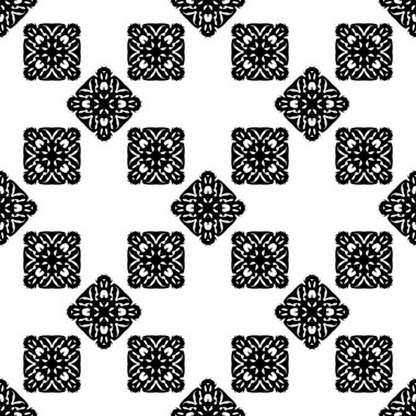 Siyah ve beyaz Dikişsiz etnik desen. Kabile