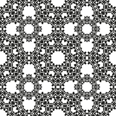 Siyah ve beyaz Dikişsiz etnik desen