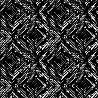 Siyah ve beyaz Seamless etnik Boho modeli. Ikat. Arka plan f