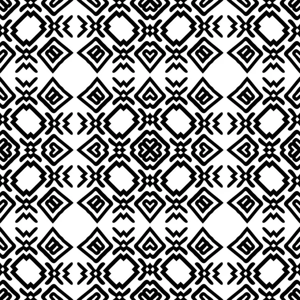 Black and White Seamless Ethnic Pattern. Tribal — Stock Vector