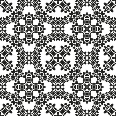 Siyah ve beyaz Dikişsiz etnik desen